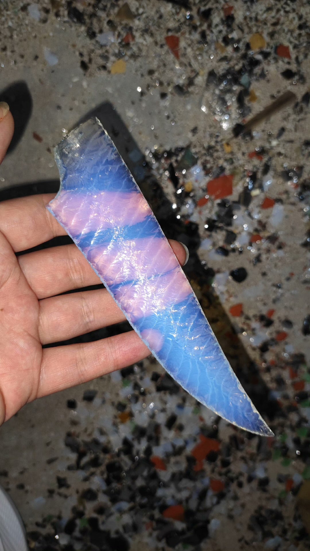Wakȟáŋ's Weave Premium Stone Knife | Opal + White-tailed Deer Antler Handle | Master-Grade Pressure-Flaked Craftsmanship | Double-Sided Diagonal Web Pattern