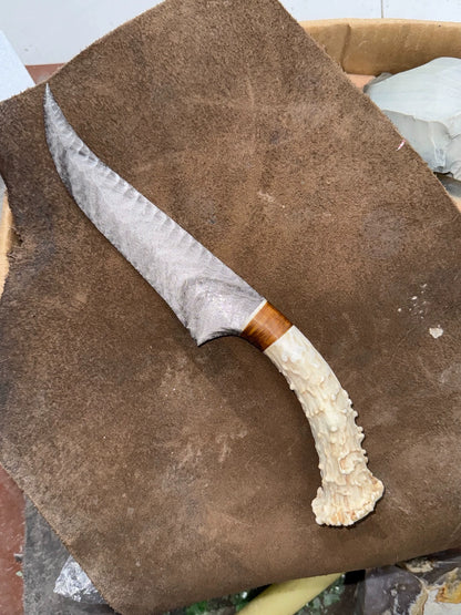 Silver Obsidian Stone Artifact | Full Size: Approx. 35cm White-Tailed Deer Antler Handle | Unsharpened Edge Custom Orders Available (Same Price) | Not in Stock | DM for Production Timeline