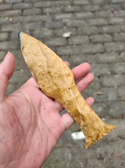 Nordic Ritual Flint Artifact | Handcrafted Stonecraft | Single-Side Textured Silica Relic | Ceremonial Tool | Natural Blunt Edge