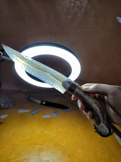 Obsidian Agate Stone Artifact Agate Material | Fine & Regular Grain | Selected Agate Patterns Unsharpened Edge | Commemorative Edition Released Custom Stone Artifacts Available (Variety Optional)