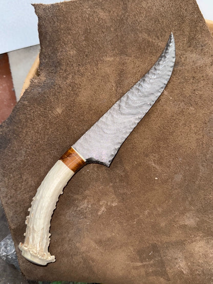 Silver Obsidian Stone Artifact | Full Size: Approx. 35cm White-Tailed Deer Antler Handle | Unsharpened Edge Custom Orders Available (Same Price) | Not in Stock | DM for Production Timeline